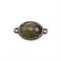 Labradorite spacer set with metal, in oval shaped, 12x16mm x 1pc
