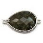 Labradorite spacer set in metal, in shape of a drop, 20 * 27mm x 1pc