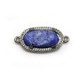 Rough lapis lazuli interlayer set in metal, in oval shaped, 9.5 * 16.5mm x 1pc