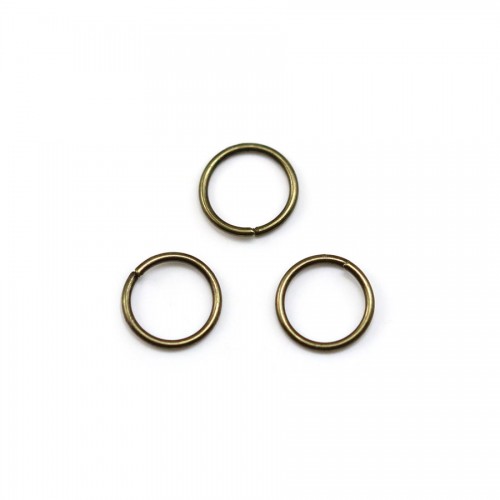Round open rings, in metal color bronze, 0.8 * 5mm about 100pcs