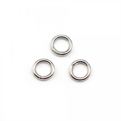 Welded round silver rings in metal 1*6mm x 100pcs