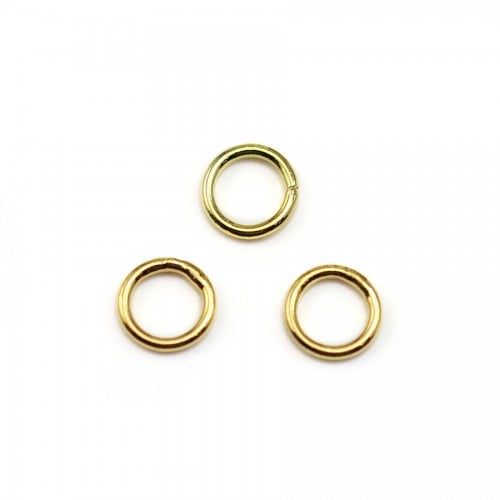 Rings welded, in round shape, in gold metal 1 * 7mm about 100pcs