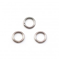 Welded rings, in rhodium metal, in round shape, 1 * 7mm about 100pcs