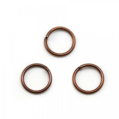 Anéis abertos redondos, metal cor de cobre 0,8x8mm aprox. 100pcs