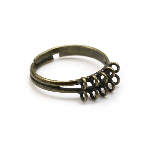Anello regolabile, colore bronzo, 10 anelli, x 1 pz