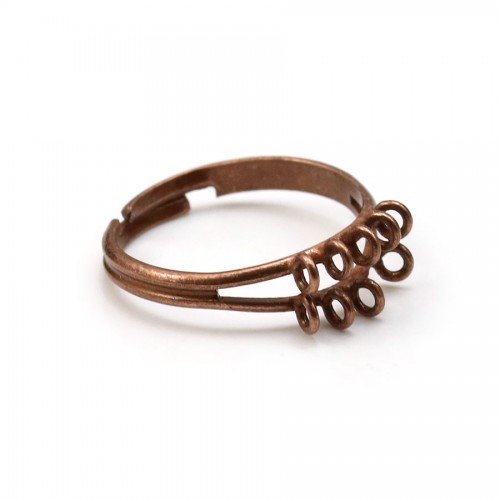 Adjustable ring in copper color, 10 rings, x 1pc