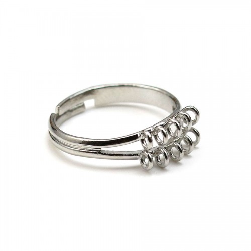 Adjustable ring in silver color, 10 rings, x 1pc