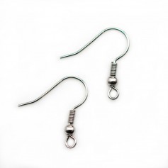 Ear wires with ball in raw brass 19mm x 20pcs