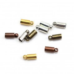 Metal tip, for cord and leather, 3mm x 20pcs