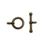 Fermoir "OxT" en métal, argent vieilli ou bronze 12mm x 2pcs
