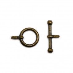 Chiusura "OxT" in metallo, argento antico o bronzo 12 mm x 2 pz