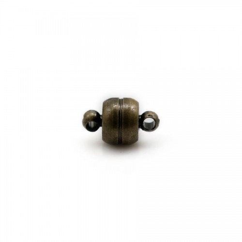 Magnetic round and flat clasps in bronze color of 7 * 5.5mm x 10pcs