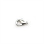 Lobster clasp, made of metal, in silver color, 4.5 * 8.5mm x 10pcs