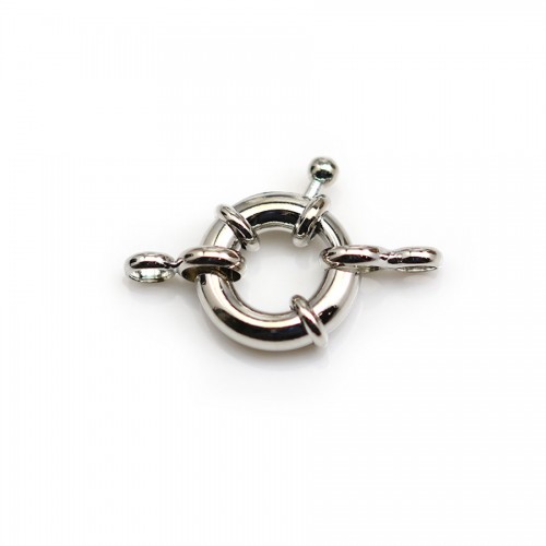 Clasp in the shape of a buoy, in silver metal, 17mm x 1pc
