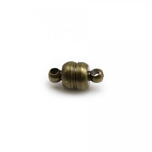 Fermoir aimanté, de forme semi ronde, de couleur bronze, 6 * 5.5mm x 10pcs
