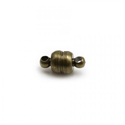 Magnetic clasp, in half-round shape, in bronze color, 6 * 5.5mm x 10pcs