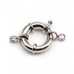 Clasp in the shape of a buoy, in silver metal, 21mm x 1pc