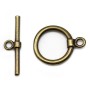 Clasp "O * T" on smooth metal, in bronze color, 15mm x 2pcs