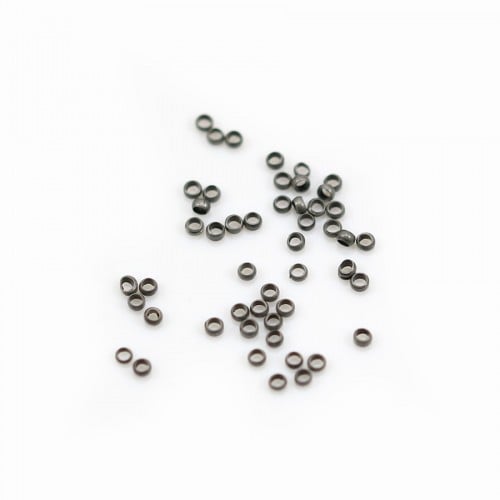 Perles à écraser, en métal de couleur noir, 2 * 1.0mm x 5grs