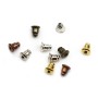 Pushers in metal, avalaible in different colors, 5 * 6mm x 20pcs