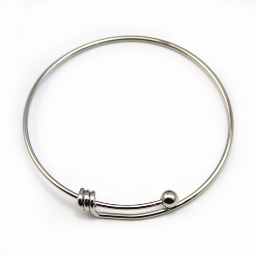 Adjustable bracelet, in metal on old silver color, 68mm x 1pc
