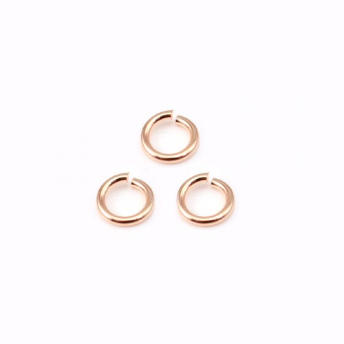 Anéis abertos banhados a ouro rosa em latão 0,8x5mm x 25pcs