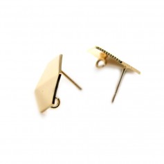 Hexagon shaped Earstuds plated with "flash" gold on brass 16x18mm x 4pcs