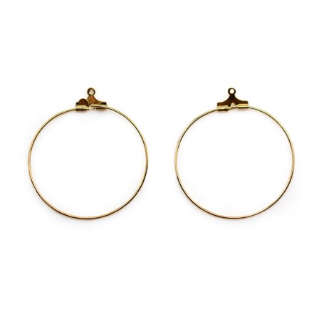 Hoop earrings to decorate plated by gold "flash" 20mm x 4pcs