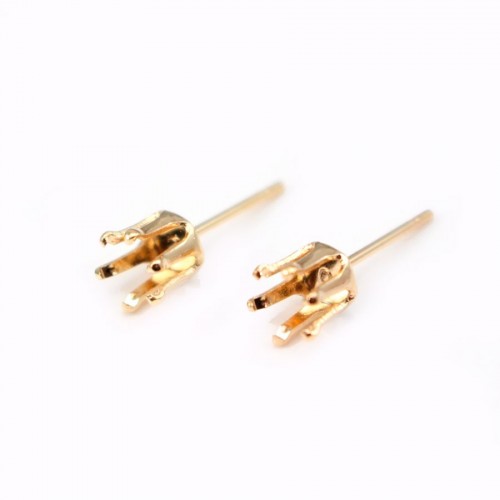 Crochet boucles d'oreille dorée à l'or fin sur laiton 2.5x13mm x 2pcs