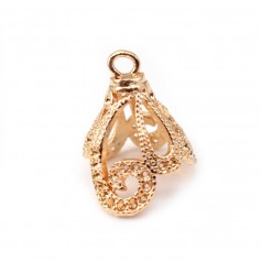  pendant for pearl, by "flash" Gold on brass 15x22mm x 1pc