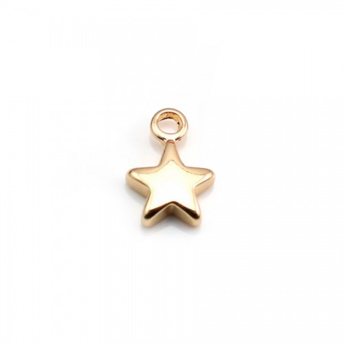 Estrela de encanto por "flash" ouro sobre latão 7x10mm x 10pcs