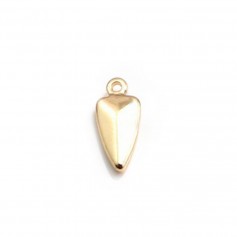Triangular charm by "flash" gold on brass 4.5x10.5mm x 10pcs