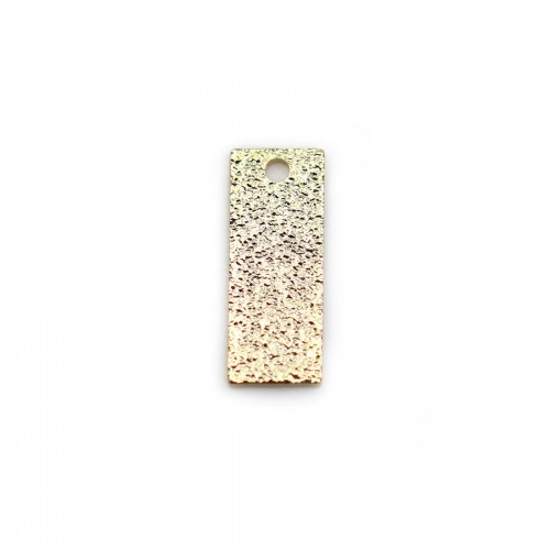 Breloque en rectangle "diamanté" plaquée par doré sur laiton, 5x13mm x 8pcs