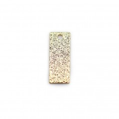 Ciondolo rettangolo "diamante" placcato in oro su ottone, 5x13 mm x 8 pz
