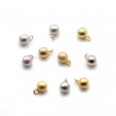 Round charm 5.5mm, plated by "flash" gold on brass x 10pcs