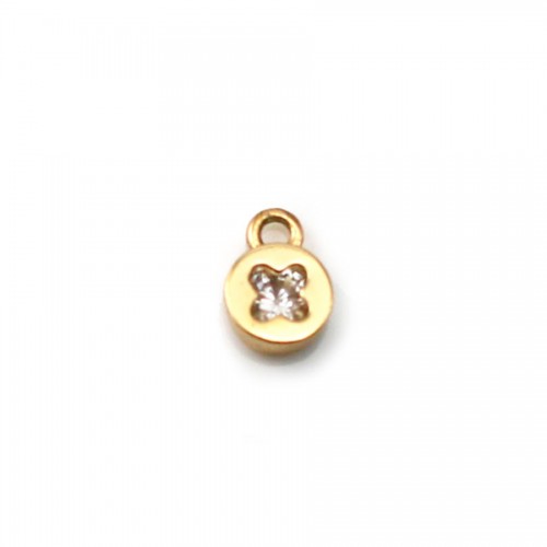 Charm in clower by "flash" Gold on brass 4mm x 1pc