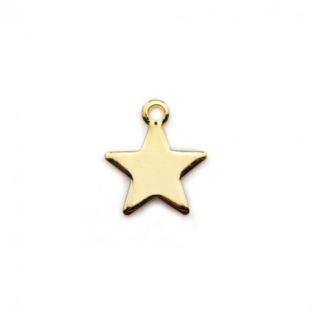 Charm star by "flash" gold on brass 7x10mm x 10pcs