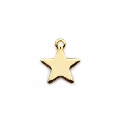 Estrela de encanto por "flash" ouro sobre latão 10mm x 10pcs