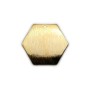 Charm, in the shape of a hexagon, plated by "flash" gold on brass 28mm x 2pcs