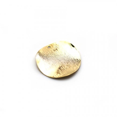 Breloque de forme ronde, doré à l'or fin sur laiton 25mm x 1pc