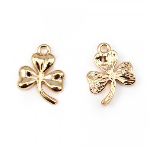  Clover by "flash" Gold on brass 14x17mm x1pc