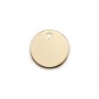 Charm to engrave, in round shape, plated by "flash" gold on brass 12mm x 4pcs