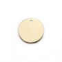 Charm to engrave, in round shape, plated by "flash" gold on brass 14mm x 4pcs