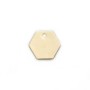 Breloque en forme hexagone, dorée sur laiton 10mm x 4pcs