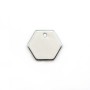 Breloque en forme hexagone, plaquée par "flash" or sur laiton 10mm x 4pcs