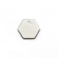 Encanto hexagonal, banhado a ouro por "flash" em latão 10mm x 4pcs