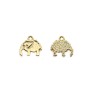 Elephant pendant, 6x9mm, plated by "flash" gold on brass x 4pcs
