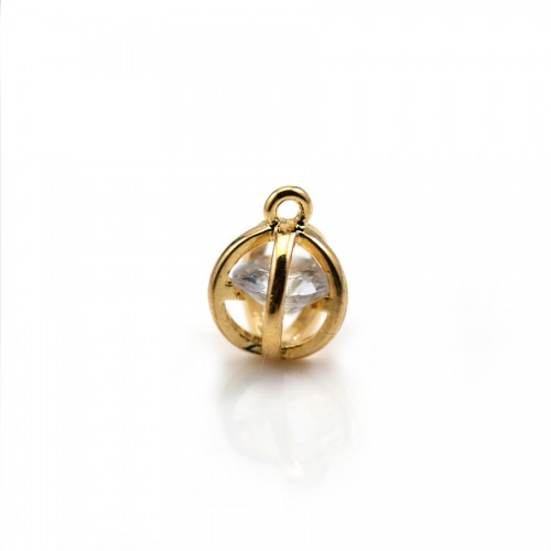 Charm in the shape of a tree 9.5*11.5mm, plated by "flash" gold on brass x 1pc
