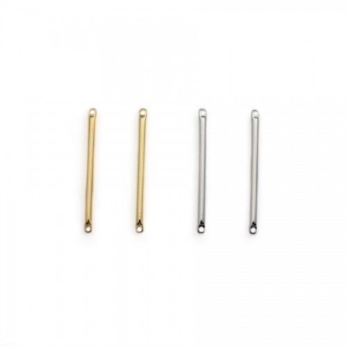 Intercalary in the shape of a tube, 1.5*25mm, plated with "flash" gold on brass x 6pcs