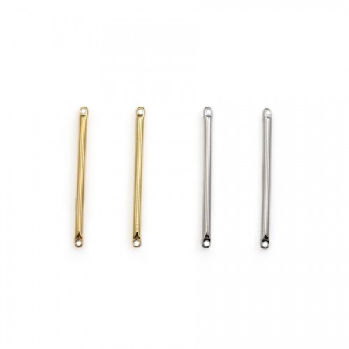 Intercalary in the shape of a tube, 1.5*40mm, plated with "flash" gold on brass x 6pcs
